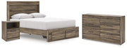 Elbrim Brown Queen Panel Storage Bed, Dresser and Nightstand - PCB2005B12