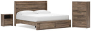 Elbrim King Panel Storage Bed, Chest and Nightstand - PCB2005B28
