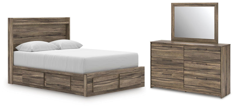 Elbrim Queen Panel Storage Bed, Dresser and Mirror - PCB2005B20