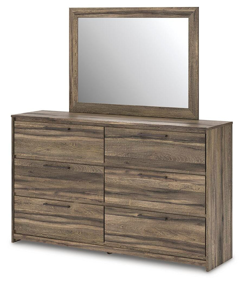Elbrim Queen Panel Storage Bed, Dresser and Mirror - PCB2005B20