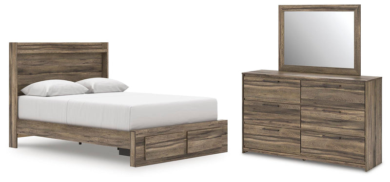 Elbrim Queen Panel Storage Bed, Dresser and Mirror - PCB2005B5