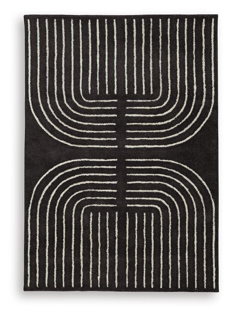 Eldonmore Black/Ivory 5' x 7' Area Rug - R407572