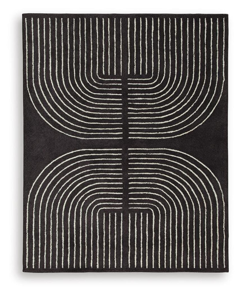 Eldonmore Black/Ivory 7'8" x 10' Area Rug - R407571