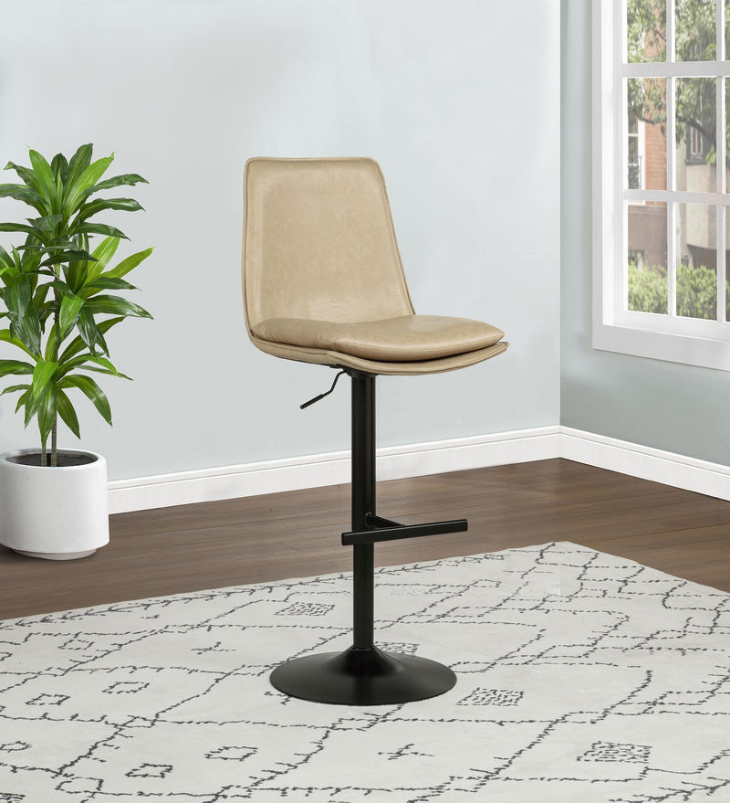 Eldridge Faux Leather Upholstered Adjustable Bar Stool Coffee Tan - 182957TAN