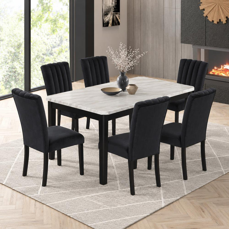 Eleanor -7 PC Black Dining Set, Table and 6 Chairs - D325-7PC-Set