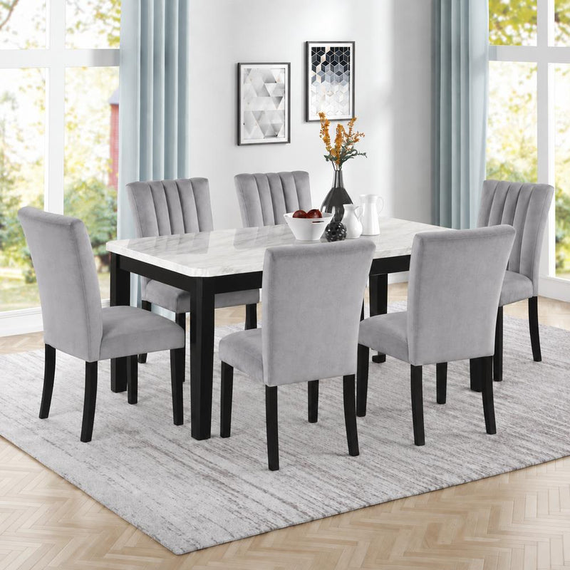 Eleanor -7 PC Gray Dining Set, Table and 6 Chairs - D326-7PC-Set