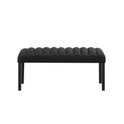 Eleanor - Black Velvet Upholstered Bench with Wooden Legs - D325-BN