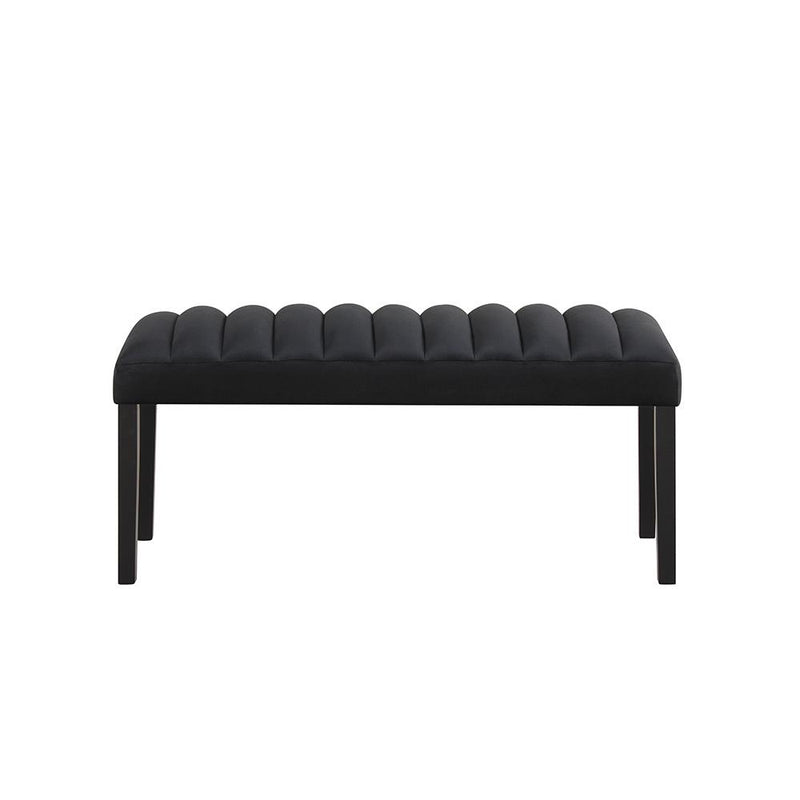 Eleanor - Black Velvet Upholstered Bench with Wooden Legs - D325-BN