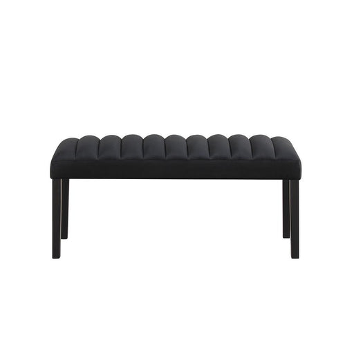 Eleanor - Black Velvet Upholstered Bench with Wooden Legs - D325-BN