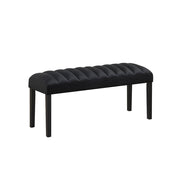 Eleanor - Black Velvet Upholstered Bench with Wooden Legs - D325-BN