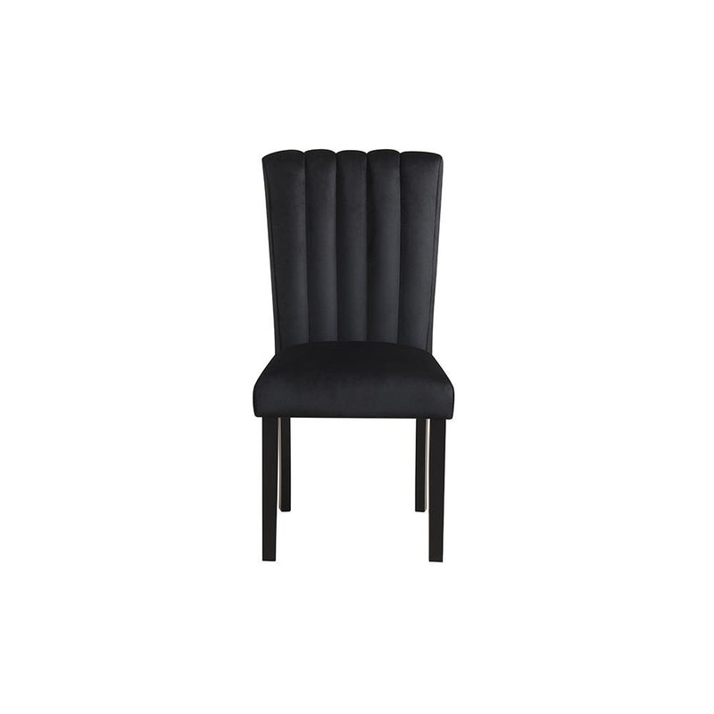 Eleanor - Black Velvet Upholstered Chair with Wooden Legs 2PC/CTN - D325-C