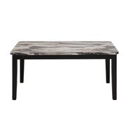 Eleanor - Brown Dining Table with Faux Marble Top - D327-Table