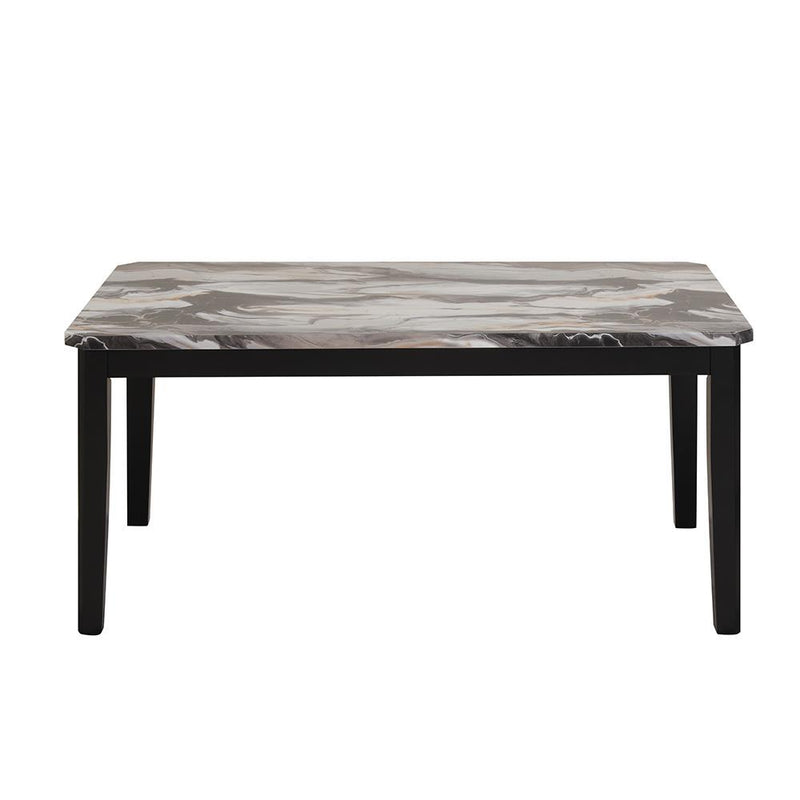 Eleanor - Brown Dining Table with Faux Marble Top - D327-Table