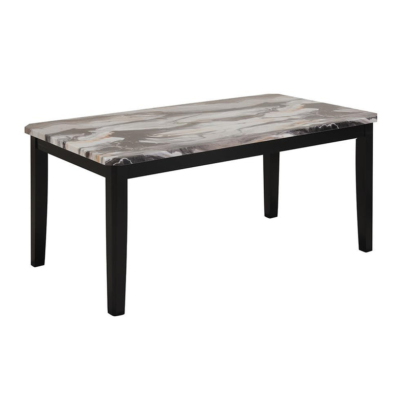 Eleanor - Brown Dining Table with Faux Marble Top - D327-Table