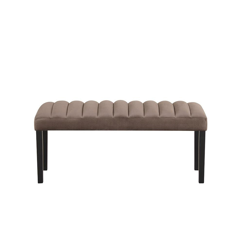 Eleanor - Brown Velvet Upholstered Bench with Wooden Legs - D327-BN
