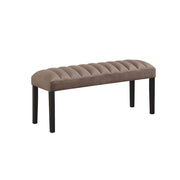 Eleanor - Brown Velvet Upholstered Bench with Wooden Legs - D327-BN
