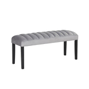 Eleanor - Gray Velvet Upholstered Bench with Wooden Legs - D326-BN