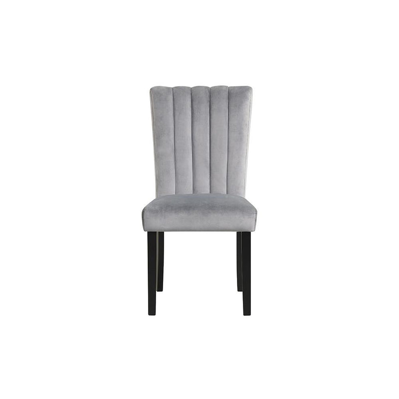 Eleanor - Gray Velvet Upholstered Chair with Wooden Legs 2PC/CTN - D326-C