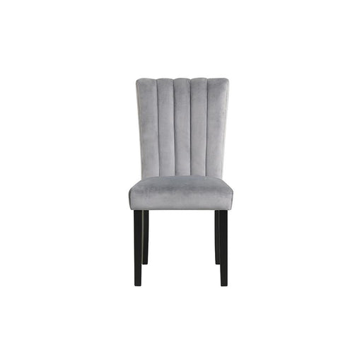 Eleanor - Gray Velvet Upholstered Chair with Wooden Legs 2PC/CTN - D326-C