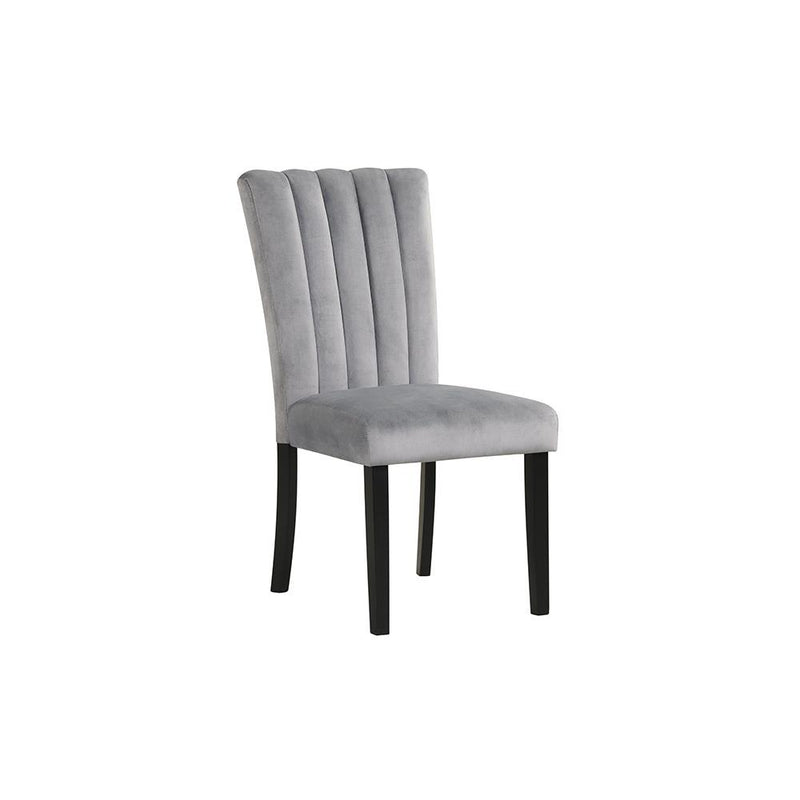 Eleanor - Gray Velvet Upholstered Chair with Wooden Legs 2PC/CTN - D326-C