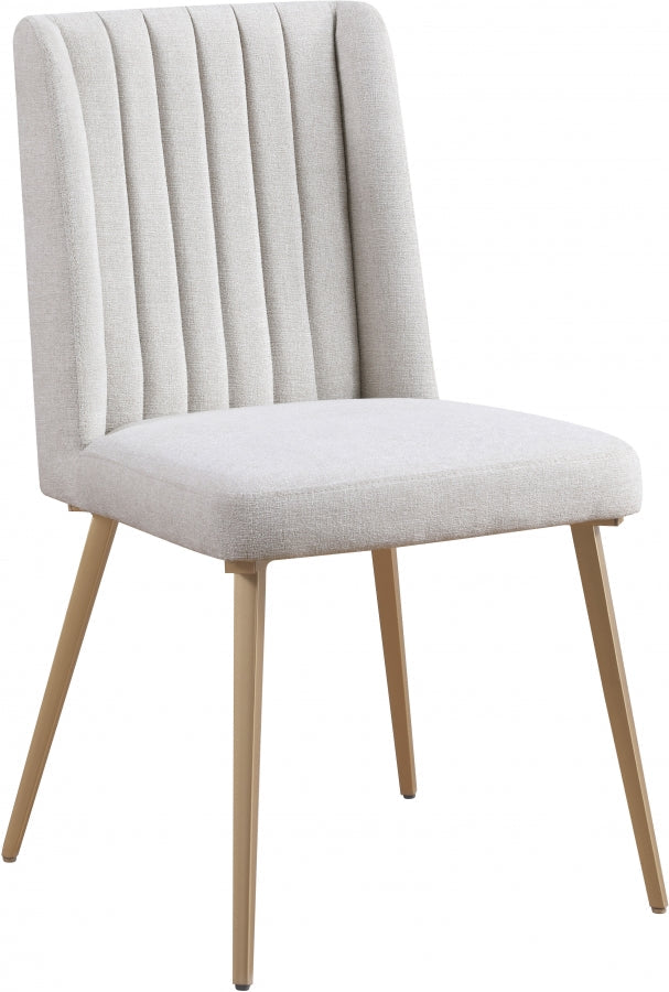 Eleanor Linen Textured Fabric Upholstered Dining Chair in Cream, Set of 2 - 932Cream-C