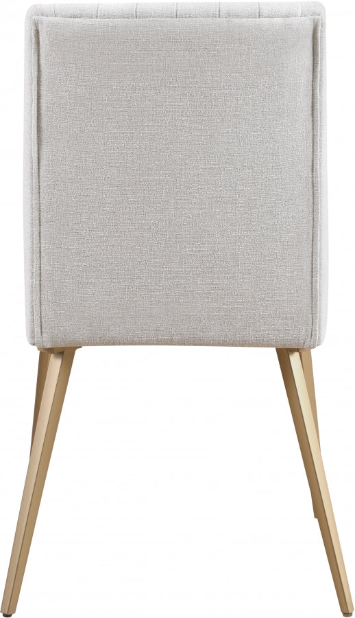 Eleanor Linen Textured Fabric Upholstered Dining Chair in Cream, Set of 2 - 932Cream-C