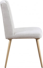 Eleanor Linen Textured Fabric Upholstered Dining Chair in Cream, Set of 2 - 932Cream-C