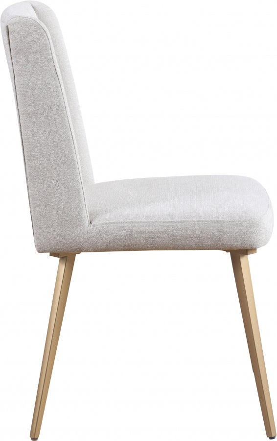 Eleanor Linen Textured Fabric Upholstered Dining Chair in Cream, Set of 2 - 932Cream-C