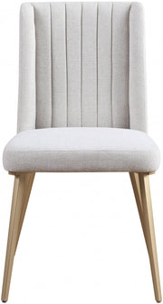 Eleanor Linen Textured Fabric Upholstered Dining Chair in Cream, Set of 2 - 932Cream-C