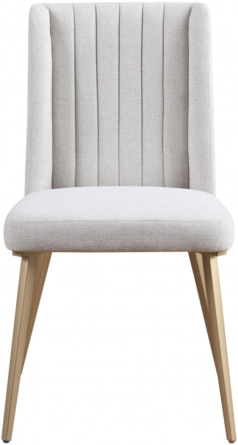 Eleanor Linen Textured Fabric Upholstered Dining Chair in Cream, Set of 2 - 932Cream-C