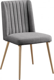 Eleanor Linen Textured Fabric Upholstered Dining Chair in Grey, Set of 2 - 932Grey-C