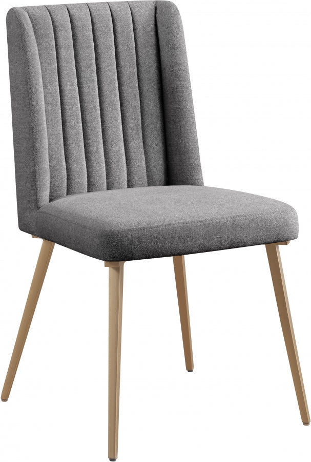 Eleanor Linen Textured Fabric Upholstered Dining Chair in Grey, Set of 2 - 932Grey-C