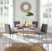 Eleanor Linen Textured Fabric Upholstered Dining Chair in Grey, Set of 2 - 932Grey-C