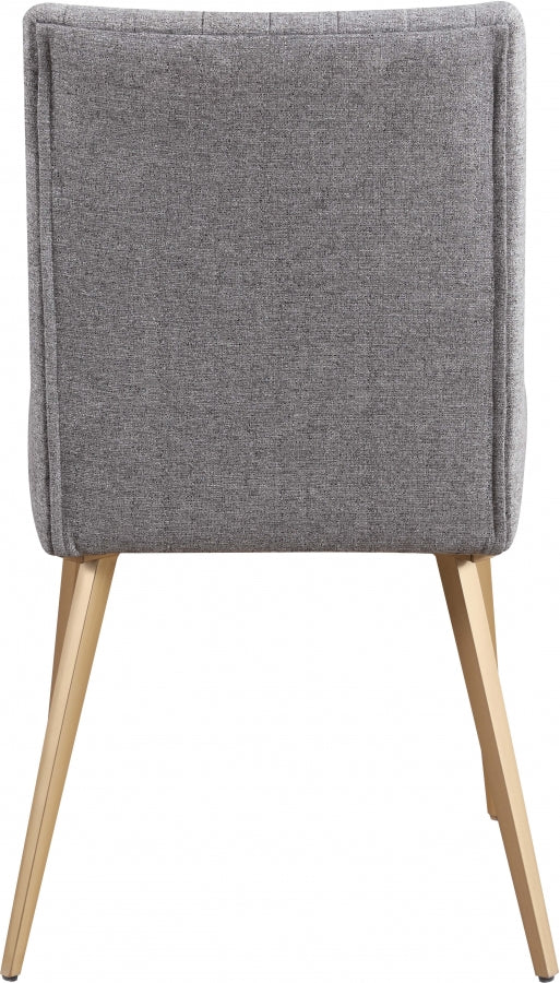 Eleanor Linen Textured Fabric Upholstered Dining Chair in Grey, Set of 2 - 932Grey-C
