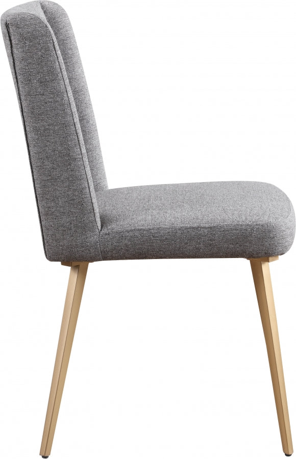 Eleanor Linen Textured Fabric Upholstered Dining Chair in Grey, Set of 2 - 932Grey-C