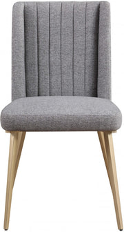 Eleanor Linen Textured Fabric Upholstered Dining Chair in Grey, Set of 2 - 932Grey-C