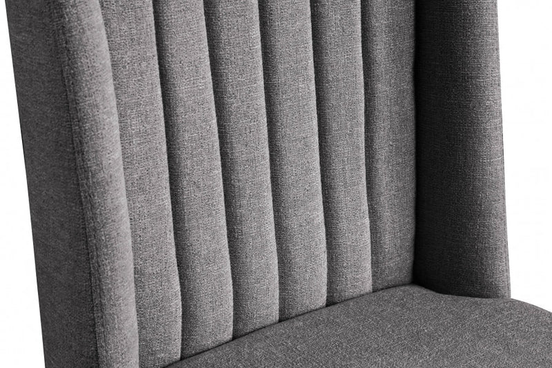 Eleanor Linen Textured Fabric Upholstered Dining Chair in Grey, Set of 2 - 932Grey-C