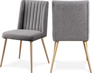 Eleanor Linen Textured Fabric Upholstered Dining Chair in Grey, Set of 2 - 932Grey-C