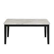 Eleanor - White & Black Dining Table with Faux Marble Top - D325-Table