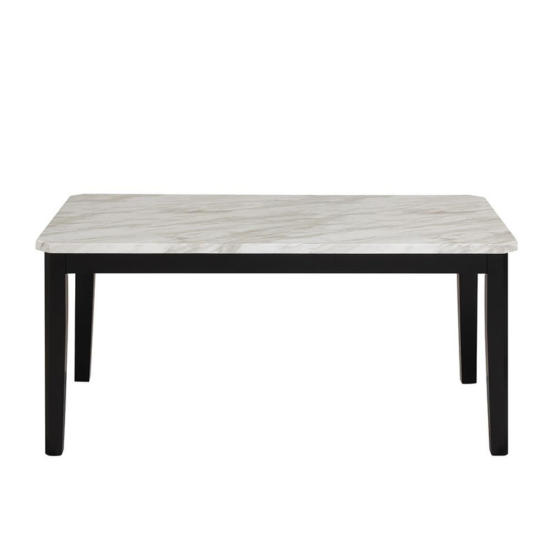Eleanor - White & Black Dining Table with Faux Marble Top - D325-Table