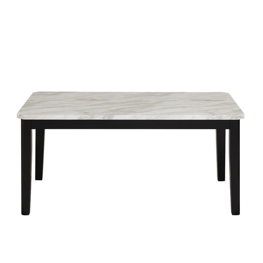 Eleanor - White & Black Dining Table with Faux Marble Top - D325-Table