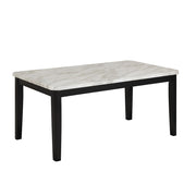 Eleanor - White & Black Dining Table with Faux Marble Top - D325-Table
