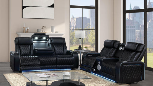 Electra 2 Pc Living Room Set In Black - Electra 2 Pc Living Room Set In Black