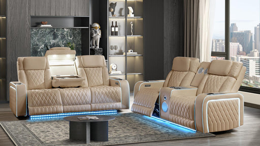Electra 2 Pc Living Room Set In Caramel - Electra 2 Pc Living Room Set In Caramel