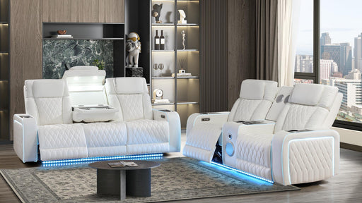 Electra 2 Pc Living Room Set In White - Electra 2 Pc Living Room Set In White