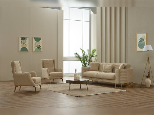 Elegance 3-pieces (Sofa & Loveseat & Chair) Livingroom in Beige - 200-SIM-ELE-GIRNE03-321