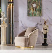 Elegance 3-pieces (Sofa & Loveseat & Chair) Livingroom Set Beige in Beige - 101-ELE-LV260-321