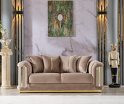 Elegance 3-pieces (Sofa & Loveseat & Chair) Livingroom Set Beige in Beige - 101-ELE-LV260-321