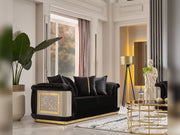 Elegance 3-pieces (Sofa & Loveseat & Chair) Livingroom Set Black in Black - 101-ELE-LV900-321