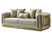 Elegance 3-pieces (Sofa & Loveseat & Chair) Livingroom Set Cream in Cream - 101-ELE-LV938-321